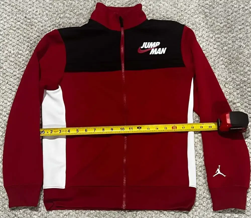 Nike Jordan Boys Youth size Large Full Zip Track Jacket Red Black White
